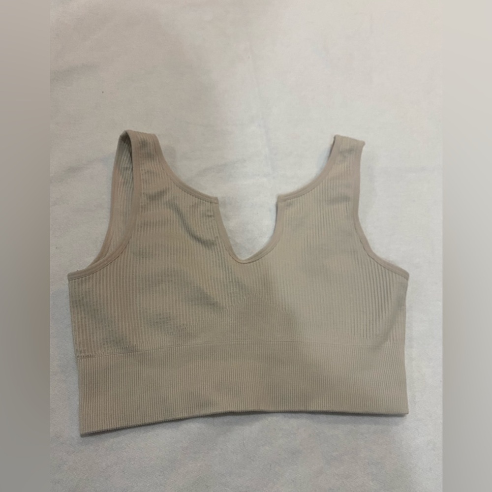 Tan athletic bra